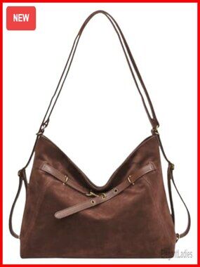 Faux Suede Crossbody Tote Bag Hobo Purse Shoulder Handbag Large Satchel